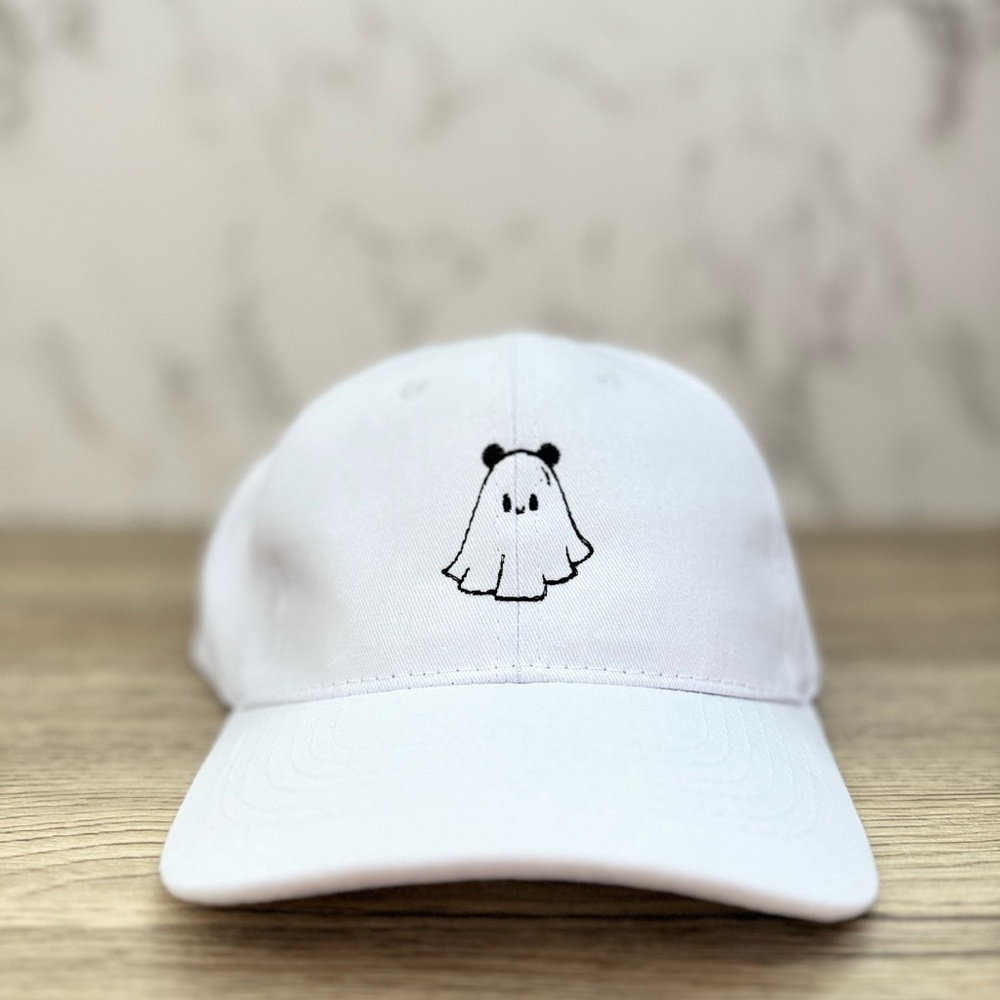 Disney Mickey Mouse Boo Ghost Hat White Embroidered Disney Parks Cap